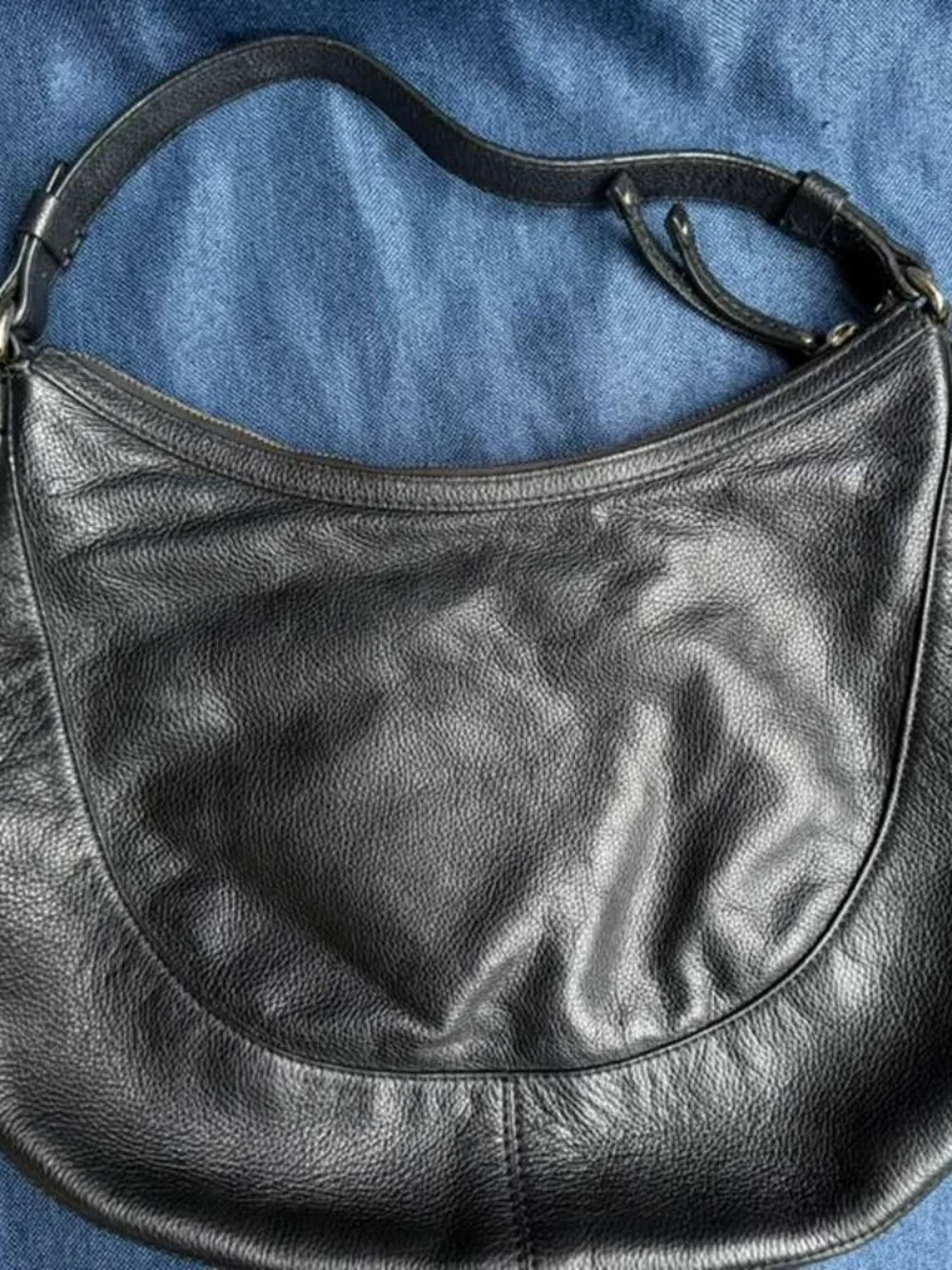 Kate Spade Black Pebbled Leather Berkshire Hobo Bag Polka Dot Lining Large